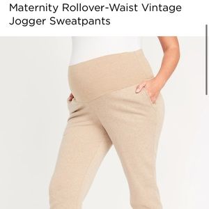 Maternity rollover waist vintage maternity sweatpants